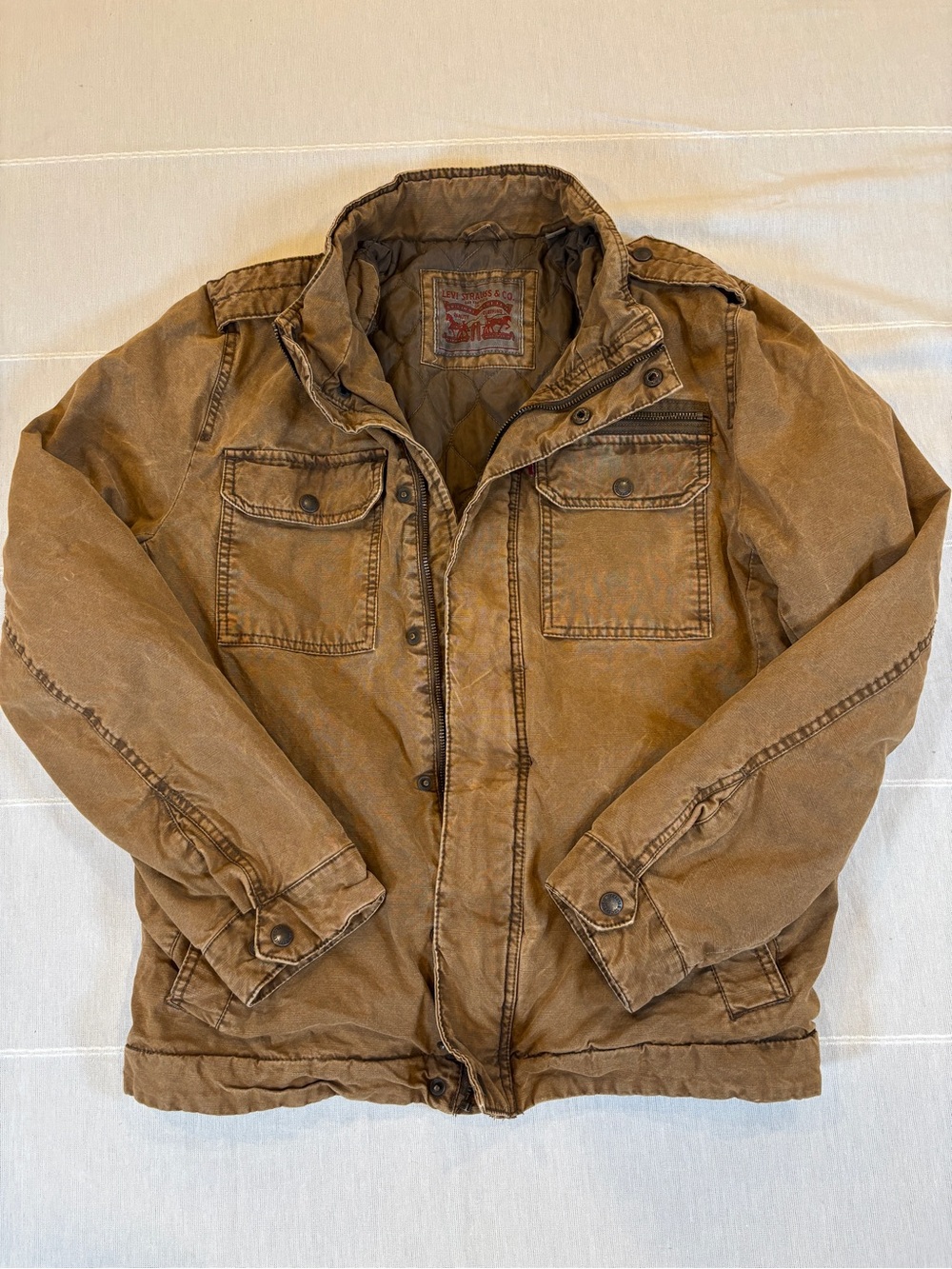Vintage Levi’s Utility Jacket Small Brown Quilted Lined Field Jacket